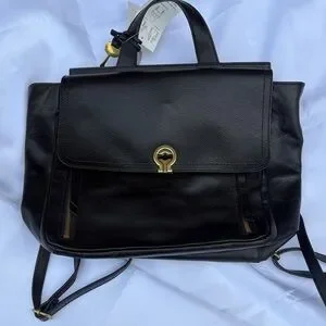Fossil Amelia Backpack . I have 2 of these available in black. Fossil Amelia Black Leather and Speckled Calf Hair Backpack  main image 4